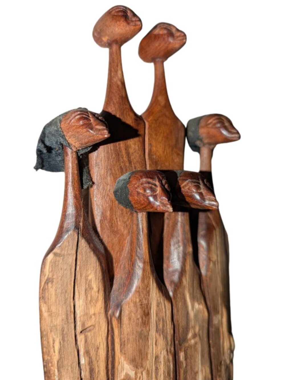 Vintage Slim Mozambique Elle Sandalwood hand carved Tribal art African Sculpture